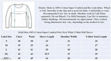 Solid Men 100% Cotton Super Combed Polo Neck White T-Shirt Full Sleeve