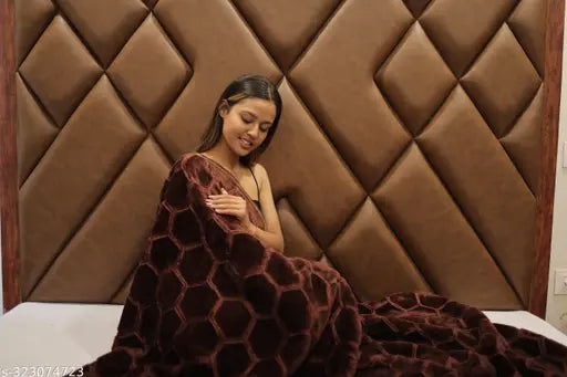 GKM Floral double Mink Polyester blanket, warm & luxurious for heavy winter use