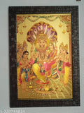 Synthetic resin, Indian-made Lakshmi Narasimhar photo frame (9x12 inches) featuring Narasimha Avatar with Laxmi Narasingh and Bhagvan