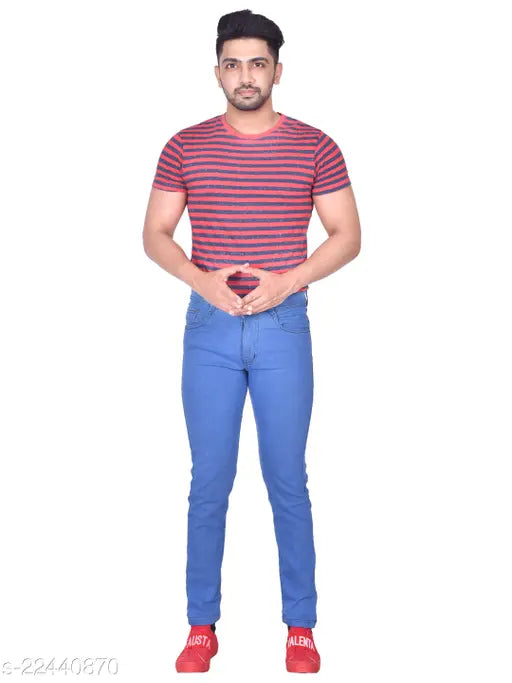 Denim RASSO JEANS solid, waist sizes 28-42, made in India