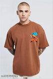 Brown graphic tee men's casual fashion