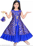 Silk sleeveless embroidered net gown for beautiful girls, 18-10 years, India origin