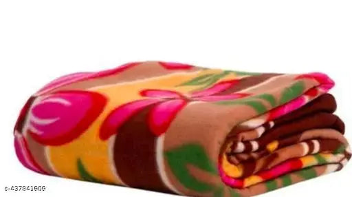 Geometric-patterned, 210-thread count fleece blanket for single beds, ideal for mild winter or AC rooms. Made in India." (107 characters)