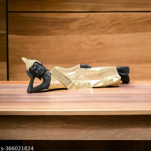 Resin sleeping Buddha statue, 33cm x 10.5cm x 10cm, Indian home decor