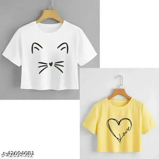 Cotton printed tunics for women, short sleeves, vibrant design, India origin