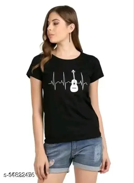 Cotton short-sleeved Urbane Fashionable women's t-shirt with printed design, stylish Indian apparel for ladies (S-XXL)