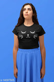 Comfortable cotton printed women's t-shirt with short sleeves, featuring fashionable design from India