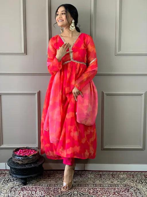 Women Alia Cut Printed Kurta with Dupatta | Kurta for Women | Alia Cut Kurta |