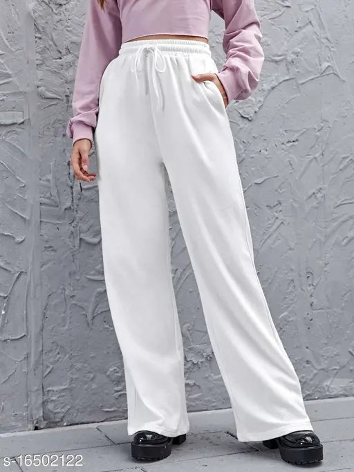 Magenta cotton elastic waist pants