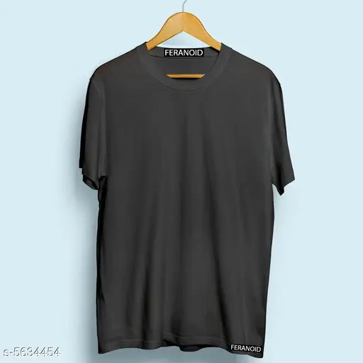 Trendy cotton men's solid t-shirt, short sleeves, fashionable in M/L sizes, made in India