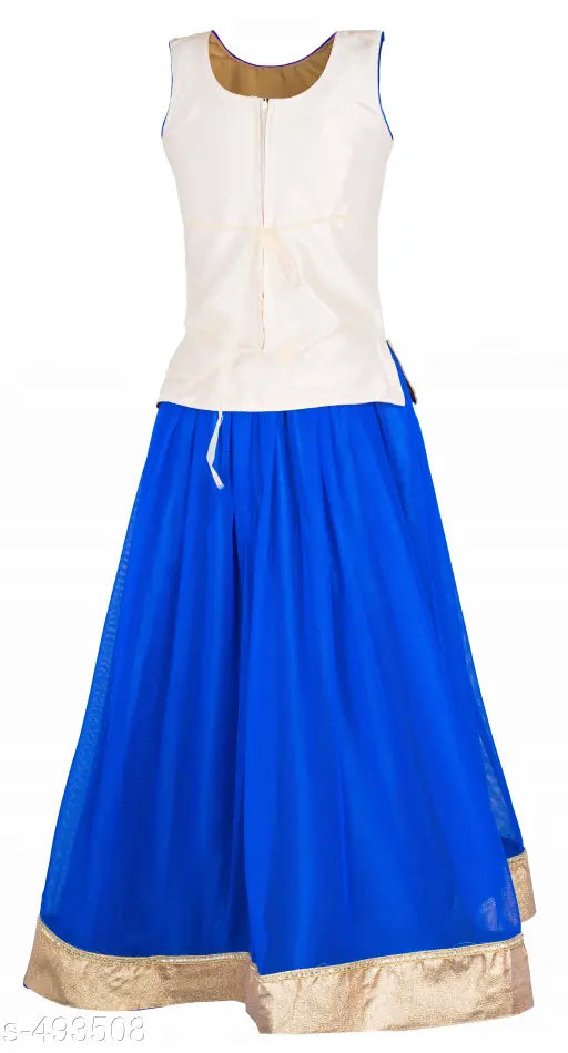 Trendy satin net girl's lehenga choli set, Indian traditional party wear for kids aged 4-5