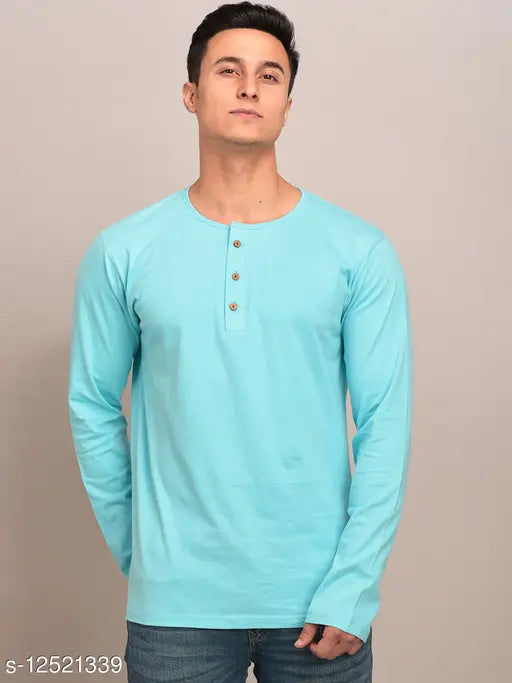 Cotton FERANOID men's full sleeves solid t-shirt, long sleeve apparel in sizes S-XL made in India
