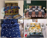 Attractive polycotton queen double bedsheets combo, 4-pack with 8 pillow covers, 160 thread count from India