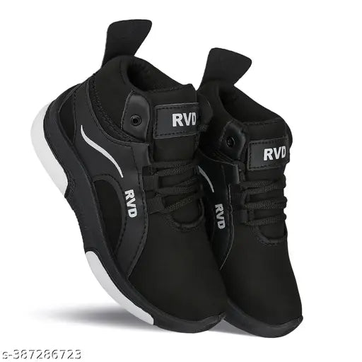 Black men's casual sneaker with white solecap