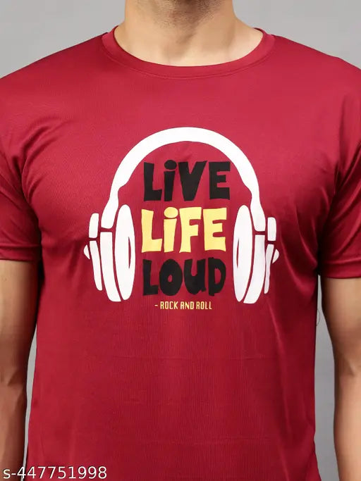 Urbane glamorous men's Dri-Fit printed active T-shirt combo (3 pcs) - moisture-wicking polyester, short sleeves, vibrant prints in various sizes