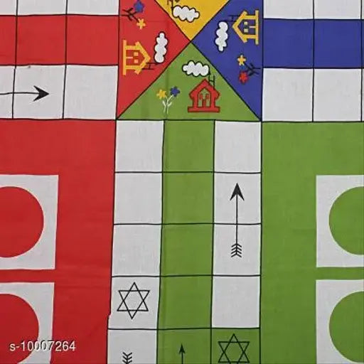 Cotton Ludo 1 single bedsheet & pillow cover, 140 thread count, India-made, ideal for a cozy single bed setup