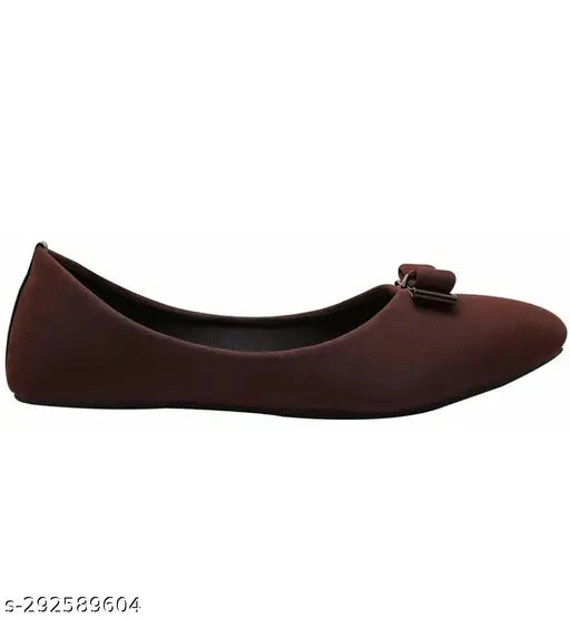 Brown suede slip-on ballerinas for women - Laxmi trace stylish footwear from India