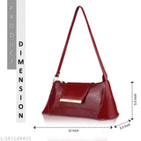 Maroon crocodile-skin designer women's shoulder sling bag