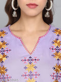 Embroidered rayon kurti set with palazzos for women's festive wear and party occasions