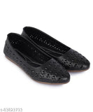 Synthetic Old-Black BELLIES ballerinas, stylish flat shoes for casual brunch wear (size: IND-3 to IND-8)