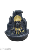 Decorative black resin statue of Lord Hanuman with intricate details and back flow design for home decor