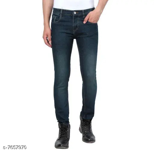 Denim dyed/washed jeans for men, classy fit with sizes 30, 32, 34, 36 (30-36 waist, 43 inch length), Indian origin
