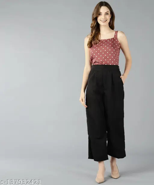 Women's white dot printed pink viscose rayon jumpsuit, sleeveless and size XS (Bust 34in, Length 51in, Waist 28in, Hip 36in)