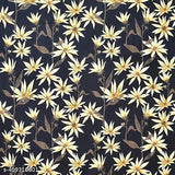 Black floral printed cotton-feel elastic fitted king size double bedsheet with 2 pillow covers, ideal for heavy winter use