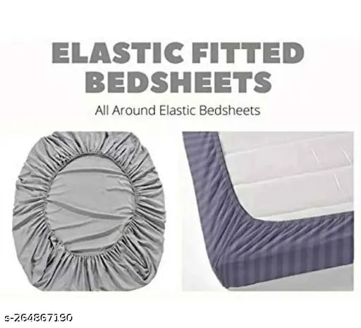 Gray elastic fitted bedsheet with microfiber, soft and comfortable for beds.