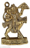 Golden metal Ganesh statue with flute, 65 inches tall for home decor - MyTrendy Crafts