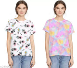 Oversized graphic t-shirt in pack of 2 for trendy women with black print on a white background