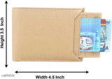 Brown PU bi-fold men's wallet with printed net pattern, 2 compartments, free size (12cm x 10cm), handcrafted in India
