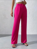 Magenta wide-leg pants