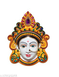 Yellow plastic figurine of Mahalakshmi Mukhota, Goddess of wealth and prosperity