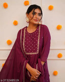 Moksha women's viscose kurta set with pant and dupata, solid color rayon slub fabric, three-quarter sleeves, India-made traditional Indian attire