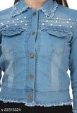 Denim Alisha Fabulous Women's ethnic jacket with long sleeves, solid pattern, available in S, M, L, XL - Indian origin