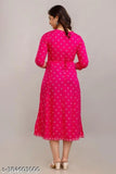 Wine pink embroidered rayon anarkali kurta for women, soft rayon fabric, v neck
