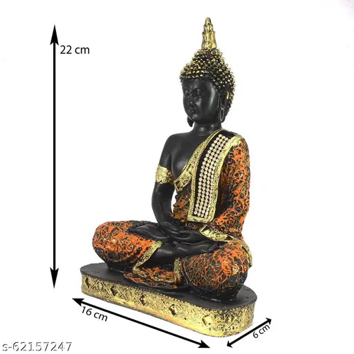 Poly Resin Gautam Buddha Murti, size 185x8x24 cm - Peaceful meditation figurine for home decor or gift