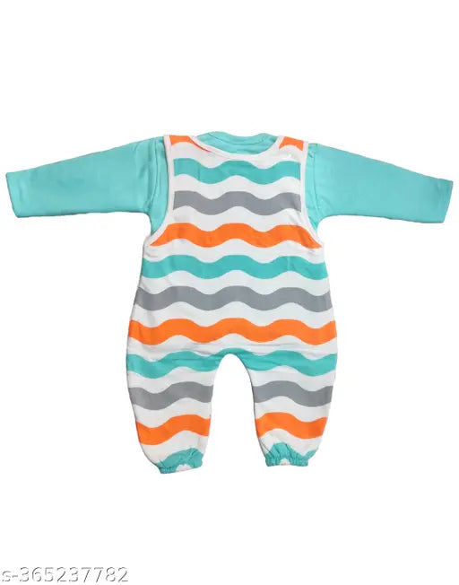 Orange wool striped sleeper for babies, My Little Bear Blue, 6-12 months, India