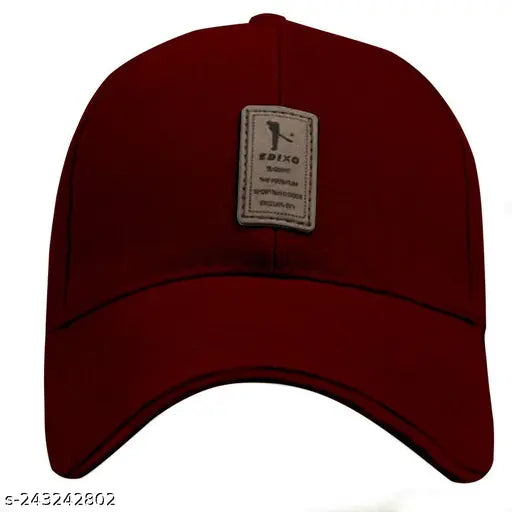 Lightweight adjustable Ediko cap in black acrylic, perfect for summer outings. Great fit for most head sizes. Stylish velcro closure and UV protection
