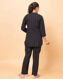 Comfortable rayon print nighties, three-quarter sleeves, pyjamas style for working from home, India origin