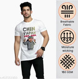 Skelly-printed micropollyester 160 GSM casual wear t-shirt for men, soft light feel fabric with permanent print and short sleeves