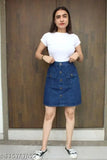 Trendy stylish dark blue denim skirt for girls, women