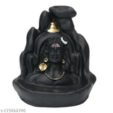 Khushi Lord Shiva Smoke Fountain, poly resin figurine for aromatherapy, free 20 backflow cones included (India-made)