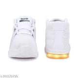 White sneakers with LED lights, zip closure