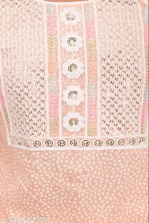 Rayon printed maxi kurtis and palazzo set for girls, casual or party wear by STARCASE Produce" (97 characters)