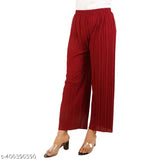 Maroon pants, gray top