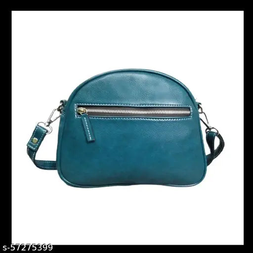 Calcuttawomen's blue sling bag with zip closure and multiple pockets