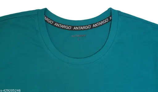NavyAqua Antargo cotton round neck half sleeve t-shirts for men - premium quality, soft touch 100% cotton, pack of 2