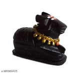 Handcrafted black polyresin Tilak Nandi Maharaj idol for Shivling pooja, intricately detailed and hand-painted